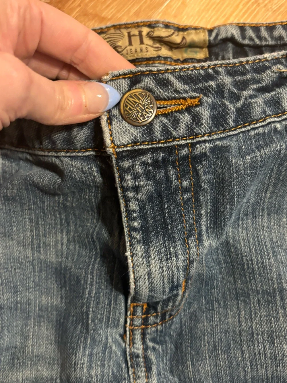 Denim jean maxi skirt Y2K Hint Jeans size 11 women’s 100% cotton 36”